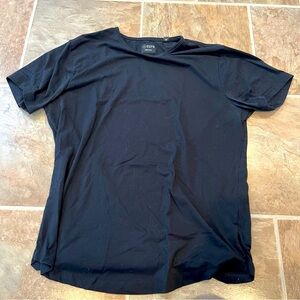 Cuts Clothing Black Curved Hem T-Shirt in Size XL